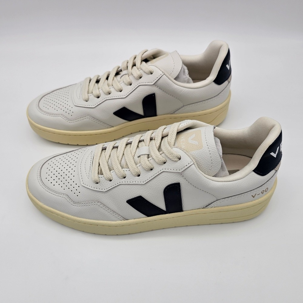Veja Unisex V-90 O.T. Leather Sneakers Court Shoes Extra-White Nautico Size 9 - Picture 4 of 8